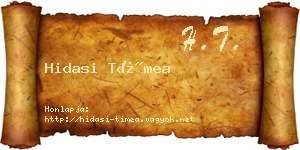 Hidasi Tímea névjegykártya